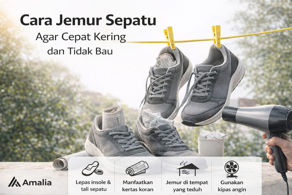 Cara Jemur Sepatu Agar Cepat Kering