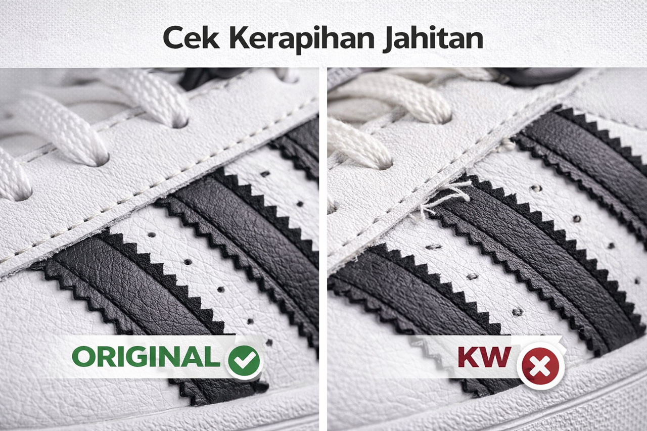 cek kerapihan jahitan